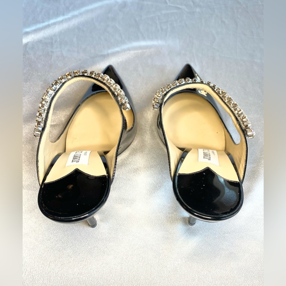 SOLD Jimmy Choo Bing 100 Crystal Embellished Black Patent Mule - Picture 16 of 16